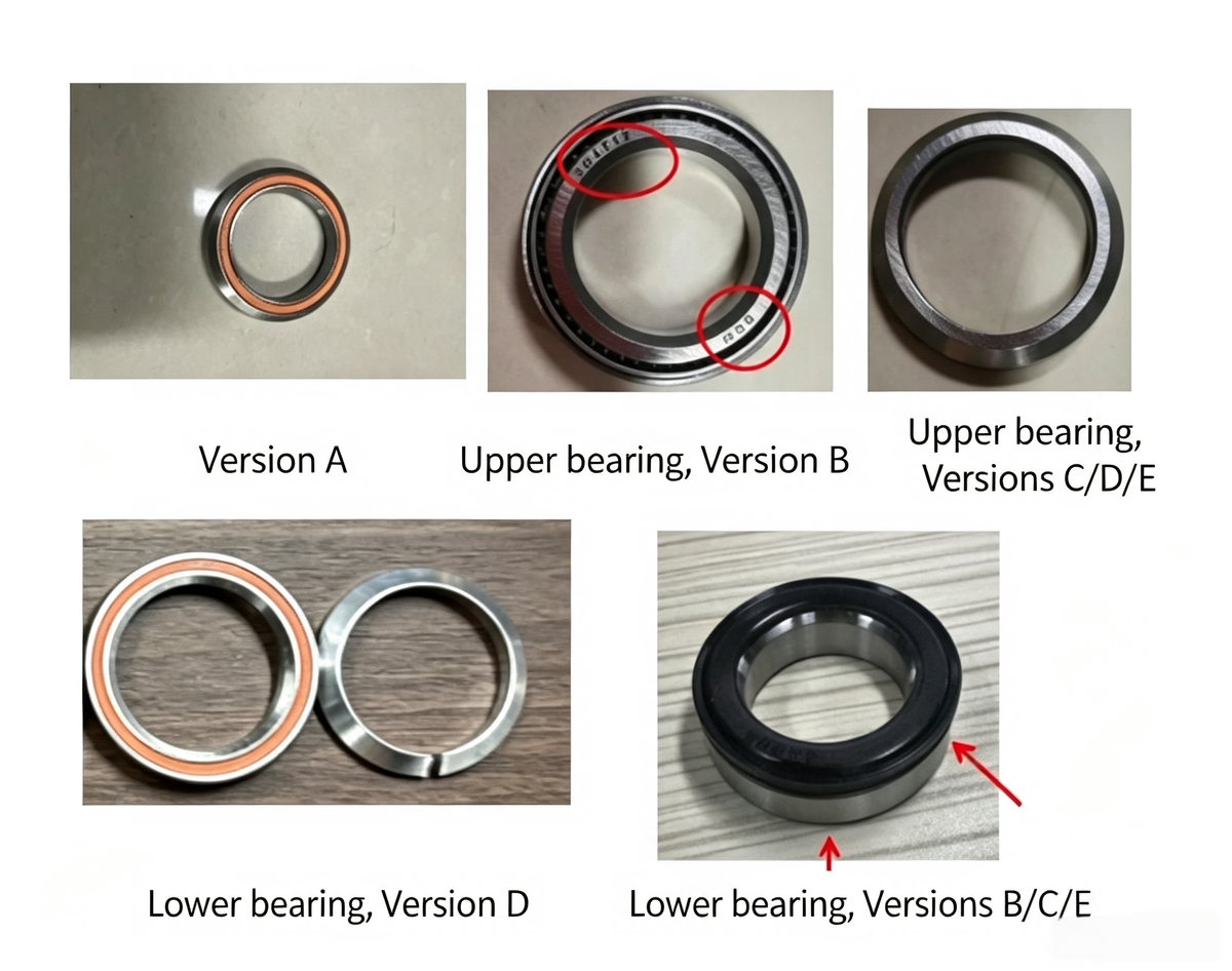 Complete set of G4 bearings (including A, B, C, D and E)