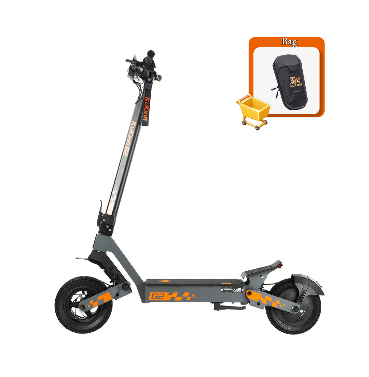 KuKirin G2 electric scooter with bag side view